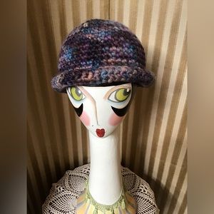 Hand crochet wool beanie